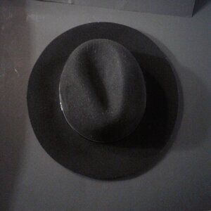 New! Ralph Lauren Black Wool Fedora Hat